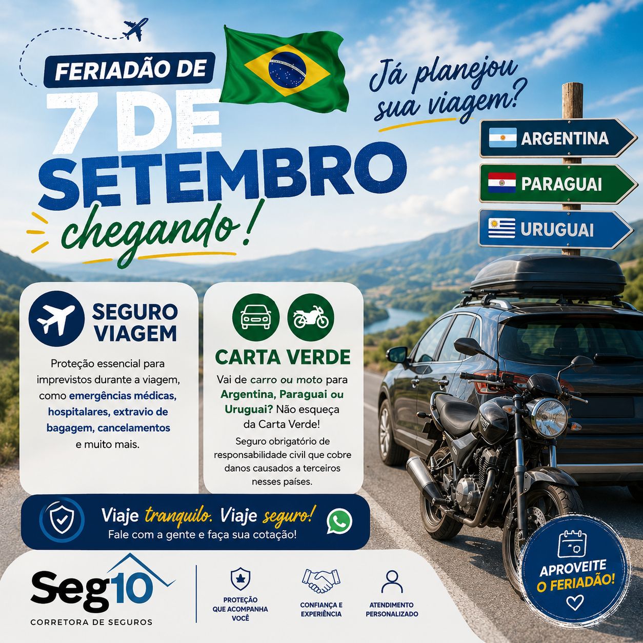 🇧🇷 Feriadão de 7 de Setembro chegando: já planejou sua viagem?